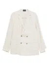 Marc O'polo Double-breasted Linen Blazer In Neutral