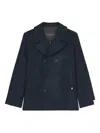 Marc O'polo Double-breasted Peacoat In Blue