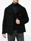 Marc O'polo Double-breasted Peacoat In Black