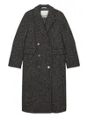 Marc O'polo Double-breasted Textured Coat In Black