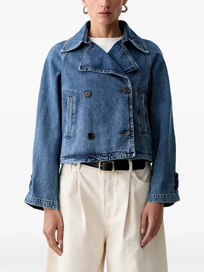 Marc O'polo Double-breasted Jacket In Blue
