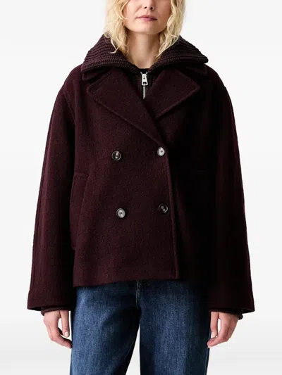 Marc O'polo Double-breasted Long-sleeve Coat In Red