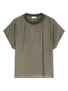 Marc O'polo Draped Short-sleeve Top In Brown