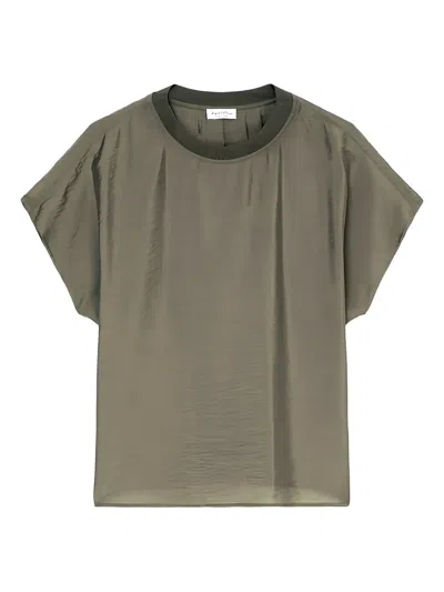 Marc O'polo Draped Short-sleeve Top In Brown