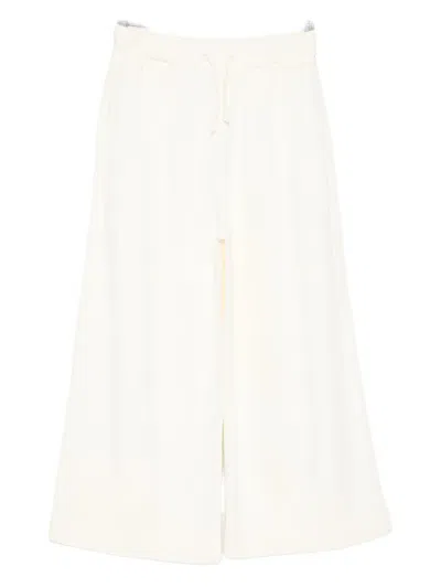 Marc O'polo Drawstring Wide-leg Trousers In White