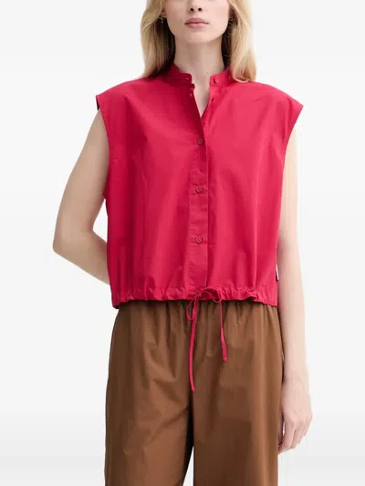 Marc O'polo Drawstring-hem Sleeveless Shirt In Red