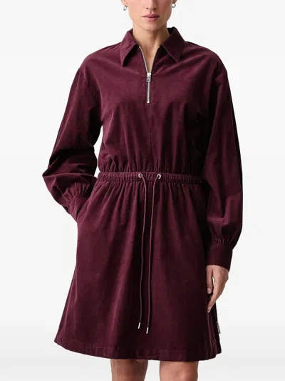 Marc O'polo Drawstring-waist Mini Dress In Red