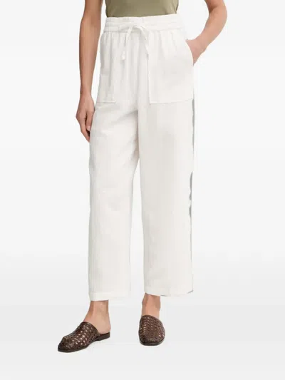 Marc O'polo Drawstring-waist Patch-pocket Trousers In White