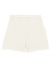 Marc O'polo Elastic-waist Linen Shorts In White