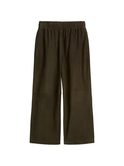 Marc O'polo Elasticated Suede Trousers In Brown