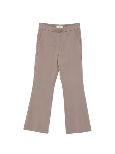 Marc O'polo Elasticated-waist Cropped Flared Trousers In Gray