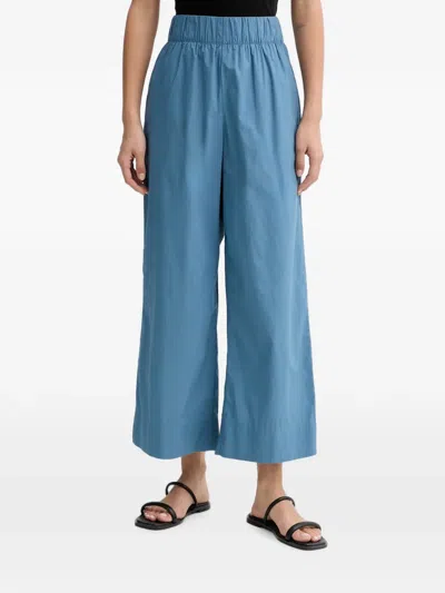 Marc O'polo Elasticated-waist Wide-leg Trousers In Blue