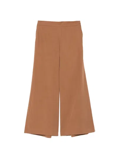 Marc O'polo Elasticated-waistband Palazzo Pants In Brown