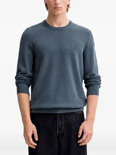 Marc O'polo Embroidered Crewneck Sweater In Blue