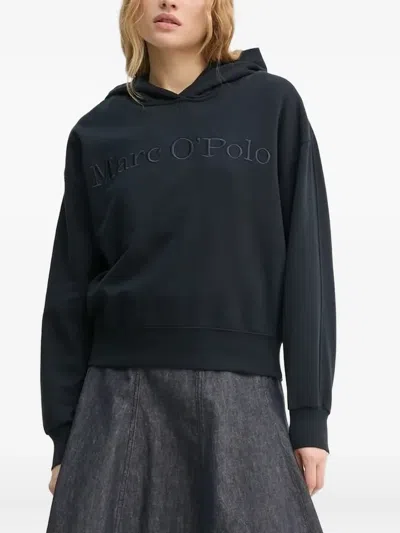 Marc O'polo Embroidered-logo Hoodie In Black