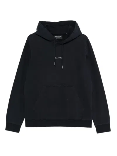 Marc O'polo Embroidered-logo Hoodie In Blue