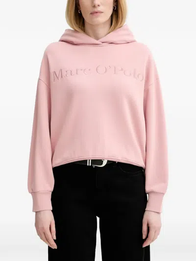 Marc O'polo Embroidered-logo Hoodie In Pink