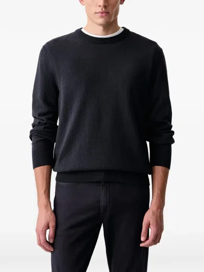 Marc O'polo Embroidered-logo Crew-neck Sweater In Blue