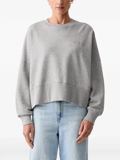 Marc O'polo Embroidered-logo Dropped-shoulder Sweatshirt In Gray