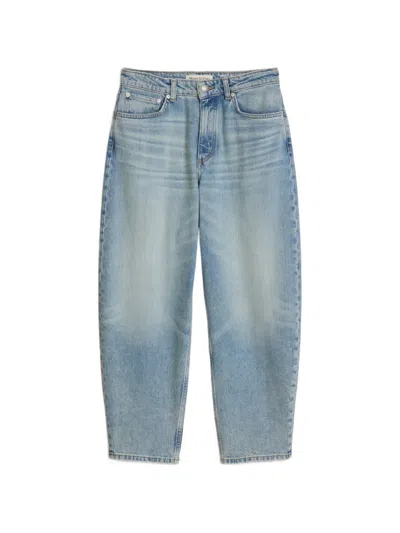 Marc O'polo Faded Barrel Jeans In Blue