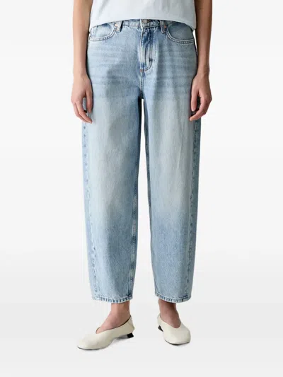 Marc O'polo Faded Barrel-leg Jeans In Blue