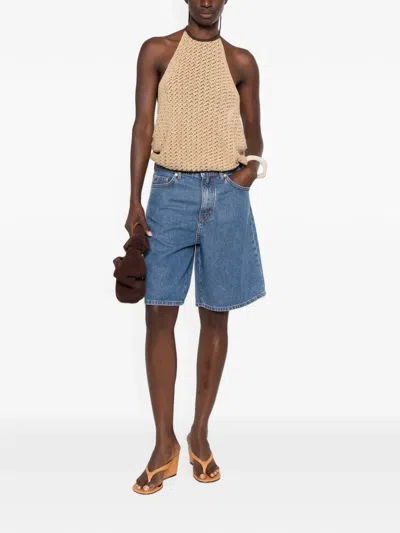 Marc O'polo Faded Denim Shorts In Blue