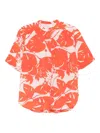 Marc O'polo Floral Gathered Shirt In Orange