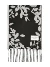 Marc O'polo Floral-patterned Fringed Scarf In Black