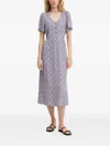 Marc O'polo Floral-print Button-front Midi Dress In Blue