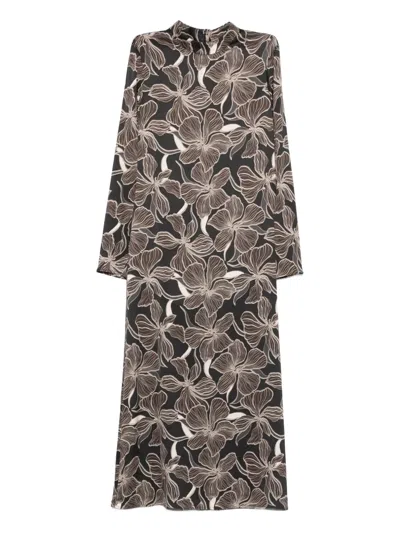Marc O'polo Floral-print Dress In Gray