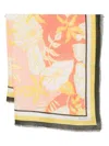 Marc O'polo Floral-print Linen Scarf In Black