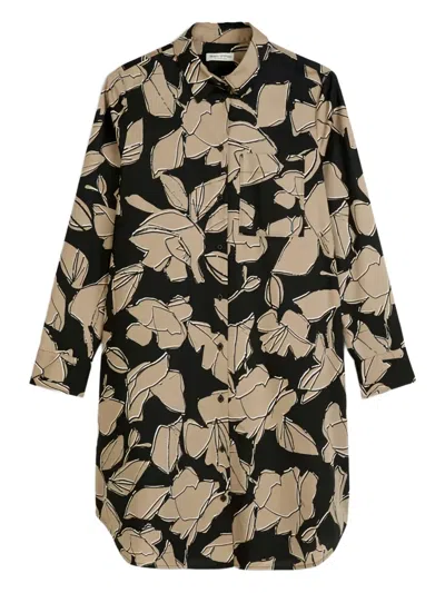 Marc O'polo Floral-print Mini Dress In Brown