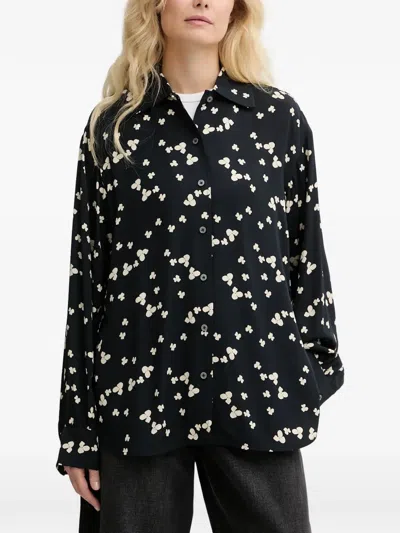 Marc O'polo Floral-print Shirt In Black
