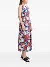 Marc O'polo Floral-print Sleeveless Midi Dress In Blue