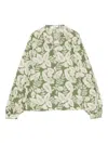 Marc O'polo Floral-print V-neck Blouse In Green