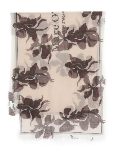Marc O'polo Floral Scarf In Neutral