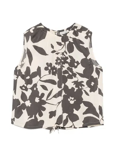 Marc O'polo Floral-print Drawstring-hem Top In Multi