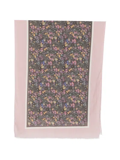 Marc O'polo Floral-print Fringed Scarf In Multi