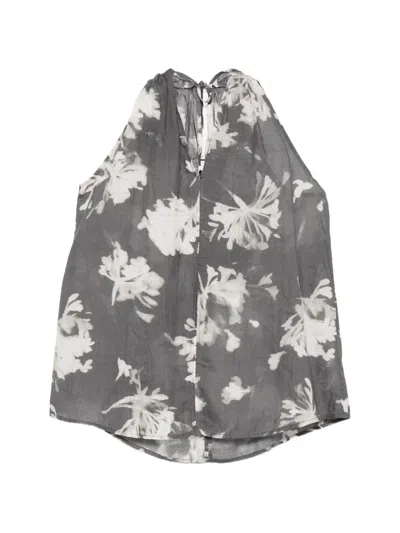 Marc O'polo Floral-print Halterneck Top In Gray