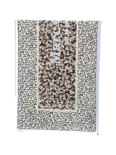 Marc O'polo Floral-print Logo-print Scarf In Multi