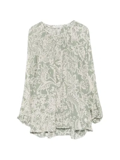 Marc O'polo Floral-print Long-sleeve Shirt In Green