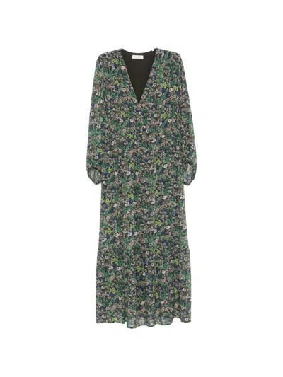 Marc O'polo Floral-print Midi Dress In Green