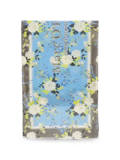 Marc O'polo Floral-print Scarf In Blue