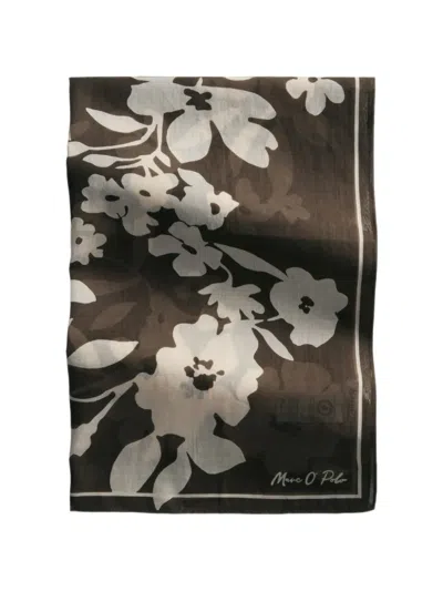 Marc O'polo Floral-print Scarf In Brown