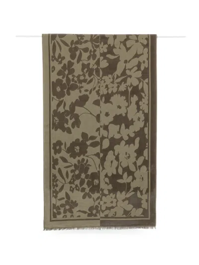Marc O'polo Floral-print Scarf In Green