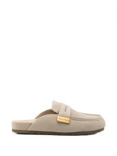 Marc O'polo Floria Suede Penny Mules In Gray