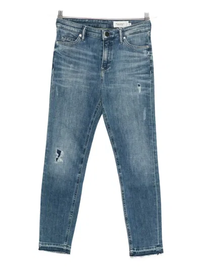 Marc O'polo Frayed-hem Distress-detail Jeans In Blue