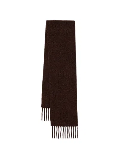 Marc O'polo Fringed Felted Scarf In Black