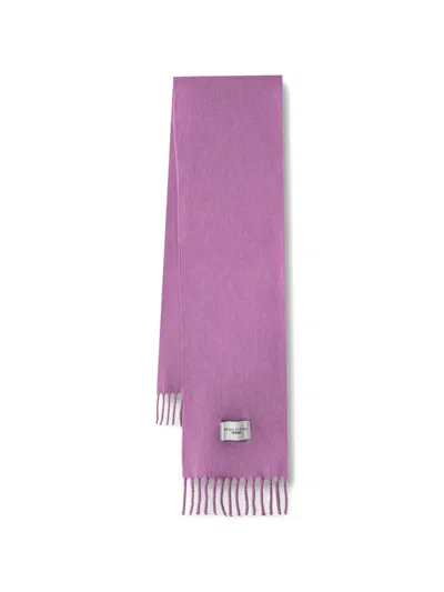 Marc O'polo Fringed Logo-patch Scarf In Pink