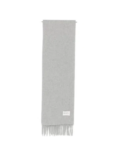 Marc O'polo Fringed Wool Scarf In Gray
